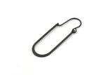 Black Earring Wires, 4 Oxidized Black Brass Earring Studs, Wire Hoops  (40x13mm) D0576 H0937