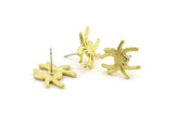 Brass Spider Earring, Raw Brass Spider Shaped Stud Earrings (15x14x1.5mm) N2609