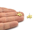 Brass Spider Earring, Raw Brass Spider Shaped Stud Earrings (15x14x1.5mm) N2609