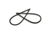 Black Drop Charm, 4 Oxidized Black Brass Drop Connectors (50x22x1mm) D1602