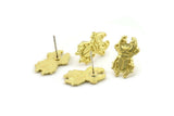 Brass Bug Earring, Raw Brass Bug Shaped Stud Earrings (16x10x1.5mm) N2605