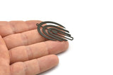 Siyah Saçaklı Charm, 1 Döngülü 4 Oksitlenmiş Siyah Pirinç Saçaklı Charm (43,5x24x0,60 mm) A6726