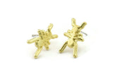 Brass Ant Earring, Raw Brass Ant Shaped Stud Earrings (16x10x1.5mm) N2611