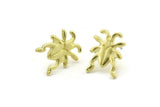 Brass Bug Earring, Raw Brass Bug Shaped Stud Earrings (16x12x1.5mm) N2608