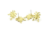 Brass Bug Earring, Raw Brass Bug Shaped Stud Earrings (16x12x1.5mm) N2608