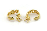 Gold Ring Settings, Gold Plated Brass Claw Rings, Adjustable Rings - Pad Size 6x8mm N2561