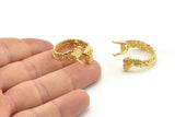 Gold Ring Settings, Gold Plated Brass Claw Rings, Adjustable Rings - Pad Size 6mm N2572