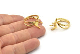 Gold Ring Settings, Gold Plated Brass Claw Rings, Adjustable Rings - Pad Size 6mm N2578