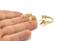 Gold Ring Settings, Gold Plated Brass Claw Rings, Adjustable Rings - Pad Size 6x8mm N2537