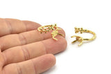 Gold Ring Settings, Gold Plated Brass Claw Rings, Adjustable Rings - Pad Size 6x8mm N2537