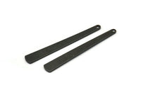 Black Necklace Bar, 8 Oxidized Black Brass Stamping Necklace Blanks With 1 Hole (43x6x3x0.80mm) D0583