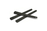 Black Necklace Bar, 8 Oxidized Black Brass Stamping Necklace Blanks With 1 Hole (43x6x3x0.80mm) D0583