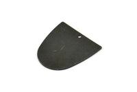 D Shaped Charm, 6 Oxidized Black Brass D Shaped Connectors With 1 Hole, Earrings, Findings (20x20x0.50mm) D0700
