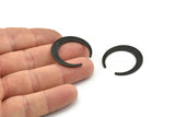 Black Moon Charm, 4 Oxidized Black Brass Crescent Moon Charms With 2 Holes, Pendants, Findings (27.5x28.5x5x1mm) D1043 H1068