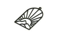 Siyah Güneş Tılsımı, 1 Döngülü 4 Oksitlenmiş Siyah Pirinç Dağ Tılsımı, Güneşin Doğuşu Tılsımları, Buluntular (32x20x0,60 mm) A6357