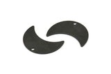 Black Moon Charm, 8 Oxidized Black Brass Moon Charms with 1 Hole, Pendants, Earrings (22x10x0.50mm) D0750