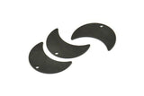 Black Moon Charm, 8 Oxidized Black Brass Moon Charms with 1 Hole, Pendants, Earrings (22x10x0.50mm) D0750