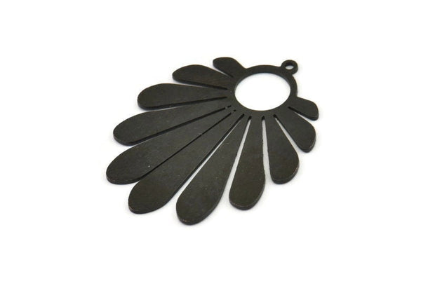 Siyah Çiçek Tılsımı, 1 Döngülü 2 Oksitlenmiş Siyah Pirinç Çiçek Tılsımı, Bulgular (36x28x0,60 mm) SMP0649 A5280