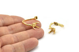 Gold Ring Settings, Gold Plated Brass Claw Rings, Adjustable Rings - Pad Size 6mm N2565