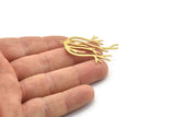 Brass Leaf Charm, Raw Brass Branch Charms With 1 Loop, Charm Pendants (42x29x0.60mm) SMP1647