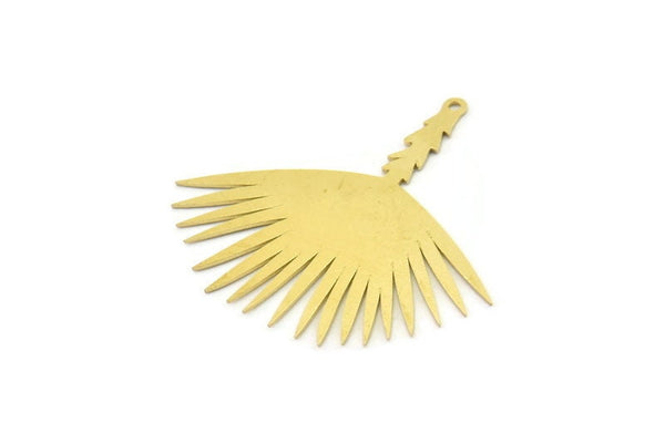 Brass Dandelion Charm, Raw Brass Taraxacum Charms With 1 Loop (42x40x0.60mm) SMP1551