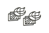 Siyah Elmas Tılsım, 1 Halkalı 2 Oksitlenmiş Siyah Pirinç Hilal Tılsımı, Bulgular (42x25x0,60 mm) SMP1068 A6018