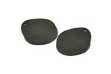 Black Pear Charms, 4 Oxidized Black Brass Pear Shaped Stamping Blanks With 1 Hole, Earrings, Findings (21x18x1mm) D0747