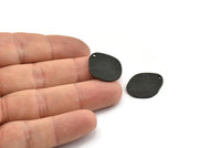 Black Pear Charms, 4 Oxidized Black Brass Pear Shaped Stamping Blanks With 1 Hole, Earrings, Findings (21x18x1mm) D0747