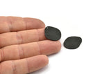 Black Pear Charms, 4 Oxidized Black Brass Pear Shaped Stamping Blanks With 1 Hole, Earrings, Findings (21x18x1mm) D0747