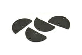 Semi Circle Charm, 8 Oxidized Black Brass Half Moon Blanks With 2 Holes, Findings, Pendants (22x12x1mm) D933