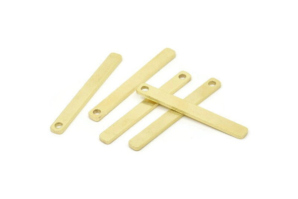 Tiny Bar Pendant, 60 Raw Brass Bars (28x3x1mm) BRC 155--A0831