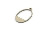 Steel Oval Charm, Stainless Steel Oval Charms With 1 Loop, Earring Charms (16x11x0.80mm) SMP1595