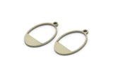 Steel Oval Charm, Stainless Steel Oval Charms With 1 Loop, Earring Charms (16x11x0.80mm) SMP1595