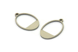 Steel Oval Charm, Stainless Steel Oval Charms With 1 Loop, Earring Charms (16x11x0.80mm) SMP1595