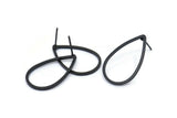 Black Drop Earring, 6 Oxidized Black Brass Drop Stud Earrings (22x14mm) BS 1139 A1124