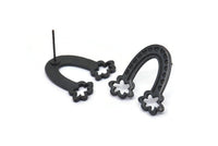 Küpe Çivisi, 2 Oksitlenmiş Siyah Pirinç - Siyah Küpeler - Siyah Küpeler - Gökkuşağı Küpeler - Küpeler (20x21x1,5 mm) N1539