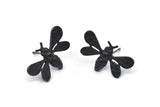 Siyah Arı Küpe, 2 Oksitlenmiş Siyah Pirinç Arı Küpe (21x12mm) N1515