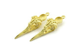 Bird Skull Charm, Raw Brass Bird Skull Necklace Pendants, Skull Charms With 1 Loop - Pad Size : 6mm (43x12x10mm) N2592