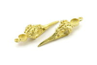 Bird Skull Charm, Raw Brass Bird Skull Necklace Pendants, Skull Charms With 1 Loop - Pad Size : 6mm (43x12x10mm) N2592