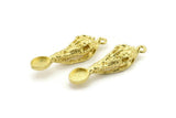 Brass Crocodile Skull, Raw Brass Crocodile Skull Necklace Pendants, Skull Charms With 1 Loop - Pad Size : 6x8mm (38x9x9mm) N2591