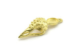 Bird Skull Charm, Raw Brass Bird Skull Necklace Pendants, Skull Charms With 1 Loop - Pad Size : 6x8mm (36x12x11mm) N2587