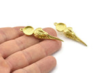Bird Skull Charm, Raw Brass Bird Skull Necklace Pendants, Skull Charms With 1 Loop - Pad Size : 10mm (46x11x11mm) N2583