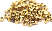 Glue On Rhinestone Base, 100 Raw Brass Glue On Rhinestone Base Setting, Findings  (4mm)  L009