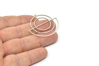 Silver Circle Charm, 2 Antique Silver Plated Brass Semi Circle Charm With 1 Loop, Charm Pendants (37x34.5x0.80mm) SMP1218 A6880