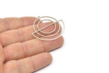 Silver Circle Charm, 2 Antique Silver Plated Brass Semi Circle Charm With 1 Loop, Charm Pendants (37x34.5x0.80mm) SMP1218 A6880