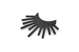 Moon and Sun, 2 Oxidized Black Brass Crescent Moon Pendants With 2 Loops (28x17x0.80mm) N0991