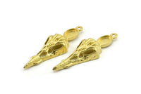 Bird Skull Charm, Raw Brass Bird Skull Necklace Pendants, Skull Charms With 1 Loop - Pad Size : 6x8mm (44x15x7mm) N2601