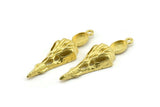 Bird Skull Charm, Raw Brass Bird Skull Necklace Pendants, Skull Charms With 1 Loop - Pad Size : 6x8mm (44x15x7mm) N2601