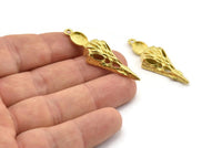 Bird Skull Charm, Raw Brass Bird Skull Necklace Pendants, Skull Charms With 1 Loop - Pad Size : 6x8mm (44x15x7mm) N2601