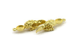 Bird Skull Charm, Raw Brass Bird Skull Necklace Pendants, Skull Charms With 1 Loop - Pad Size : 6x8mm (37x9x10mm) N2597